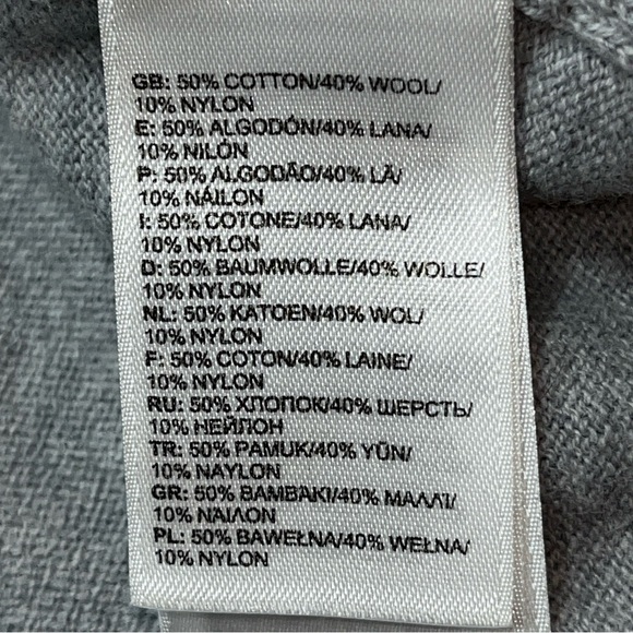 The North Face gray WOOL SWEATER slouchy long Crew Neck Knit Mens Ribbed neutral - Picture 5 of 15